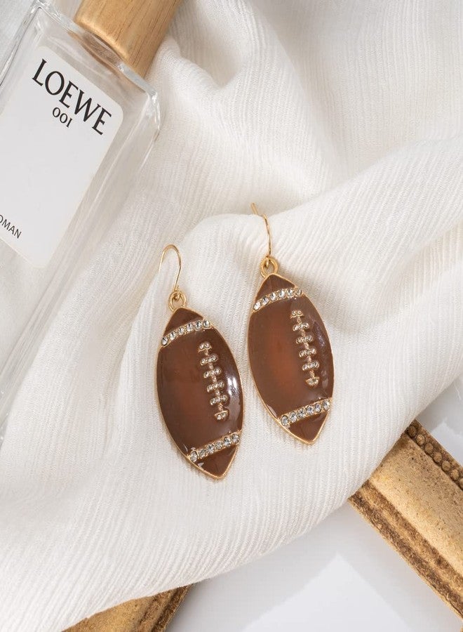 MADISON TYLER Football Dangle Earrings | Glitter Rhinestones Rugby | Sports Lover Earrings | Football Team Gifts for Women Jewelry - Image 5