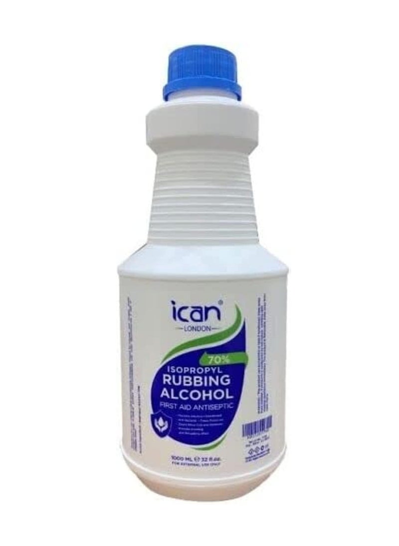 iCan London ican london isopropyl rubbing Alcohol 70% First aid Antiseptic 1000ml (1 litre)  - Image 1