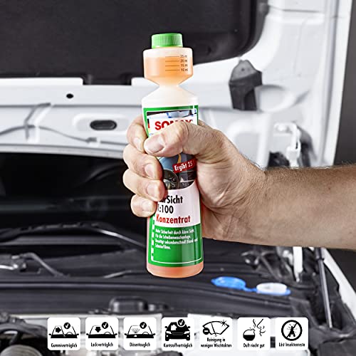SONAX Clear View Windshield Washing Fluid 250ml | Windscreen Cleaning Liquid | Car Glass Cleansing Shampoo | Remove Tough Dirt, Insects, Oil & Grime - Image 4