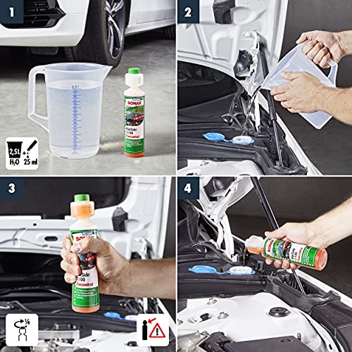 SONAX Clear View Windshield Washing Fluid 250ml | Windscreen Cleaning Liquid | Car Glass Cleansing Shampoo | Remove Tough Dirt, Insects, Oil & Grime - Image 5