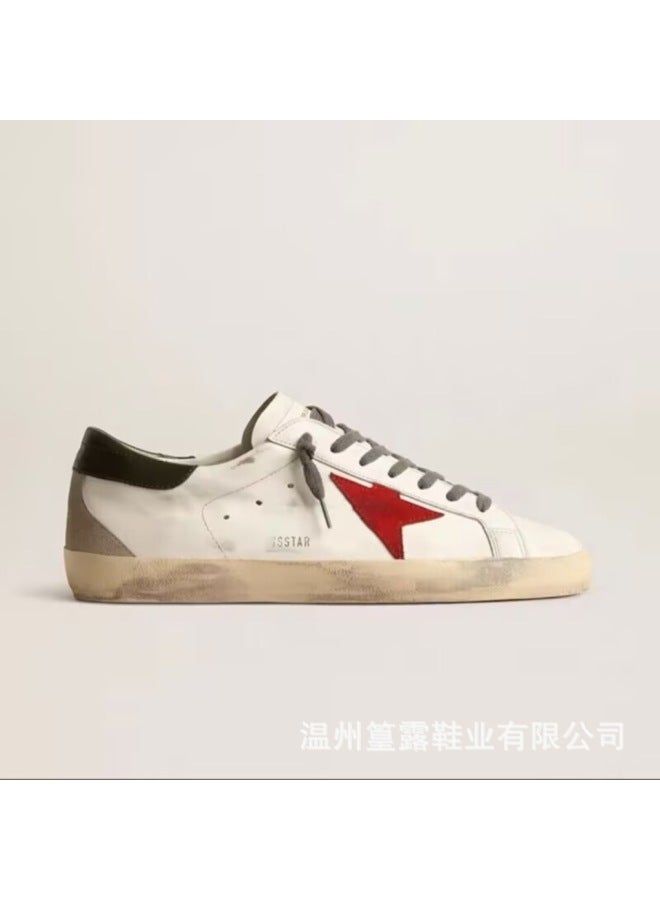 Korean Gg Distressed Star Small Dirty Shoes Women's Platform Men's Sneakers Inner Height Increase Dirty Cowhide Small White Shoes