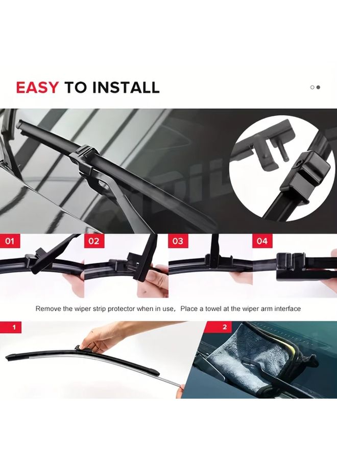 Front Rear Wiper Blades Set Compatible With Mercedes Benz GLK X204 2008 2014 - Image 4