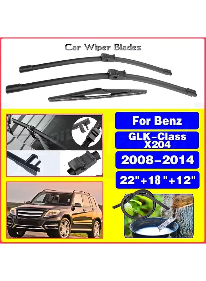 Front Rear Wiper Blades Set Compatible With Mercedes Benz GLK X204 2008 2014 - Image 1