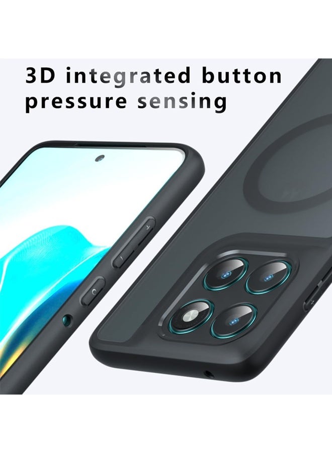 X-level Magnetic Case for Motorola Edge 60 Pro 5G, Frosted Translucent Back Protective Slim Phone Cover, Anti-Fingerprints, Anti-Fall Drop Protection, Shockproof Case for Motorola Edge 60 Pro (Black) - Image 3