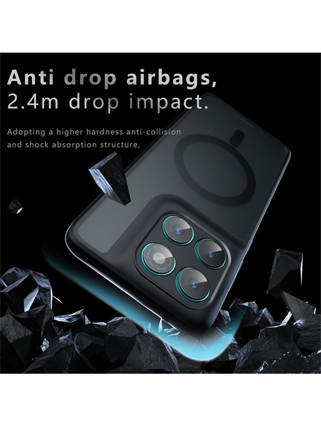 X-level Magnetic Case for Motorola Edge 60 Pro 5G, Frosted Translucent Back Protective Slim Phone Cover, Anti-Fingerprints, Anti-Fall Drop Protection, Shockproof Case for Motorola Edge 60 Pro (Black) - Image 2