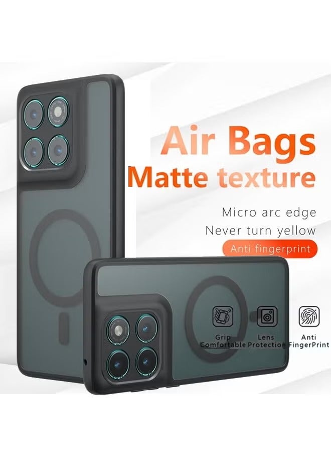 X-level Magnetic Case for Motorola Edge 60 Pro 5G, Frosted Translucent Back Protective Slim Phone Cover, Anti-Fingerprints, Anti-Fall Drop Protection, Shockproof Case for Motorola Edge 60 Pro (Black) - Image 1