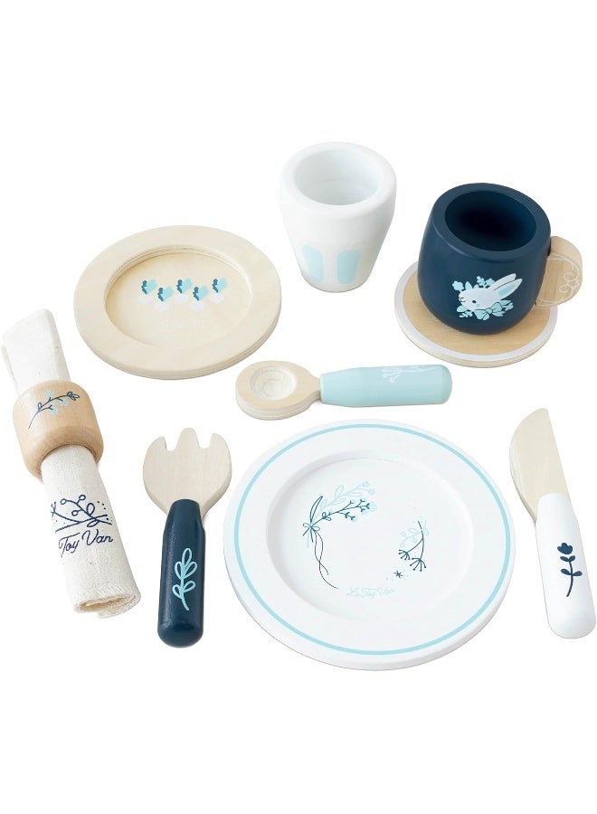 Le Toy Van - Cutlery Dinner Set - Kids Wooden Toys - Wooden Cutlery Set and Plate Set - Kids Cutlery - Toddler Cutlery Set and Toddler Plates - Wooden Utensils - Kids Aged 2 Years + - Image 1