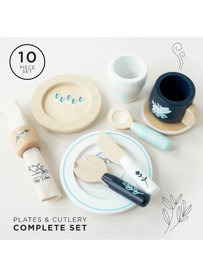Le Toy Van - Cutlery Dinner Set - Kids Wooden Toys - Wooden Cutlery Set and Plate Set - Kids Cutlery - Toddler Cutlery Set and Toddler Plates - Wooden Utensils - Kids Aged 2 Years + - Image 2
