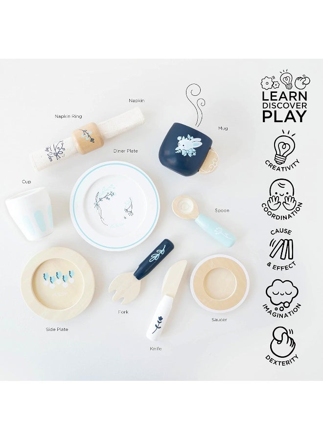 Le Toy Van - Cutlery Dinner Set - Kids Wooden Toys - Wooden Cutlery Set and Plate Set - Kids Cutlery - Toddler Cutlery Set and Toddler Plates - Wooden Utensils - Kids Aged 2 Years + - Image 3