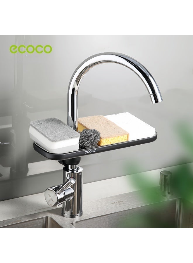 ecoco Faucet Storage Rack, No-Drill Double-Layer Sink Organizer, 360° Rotatable Drainage Shelf for Kitchen & Bathroom - Image 4