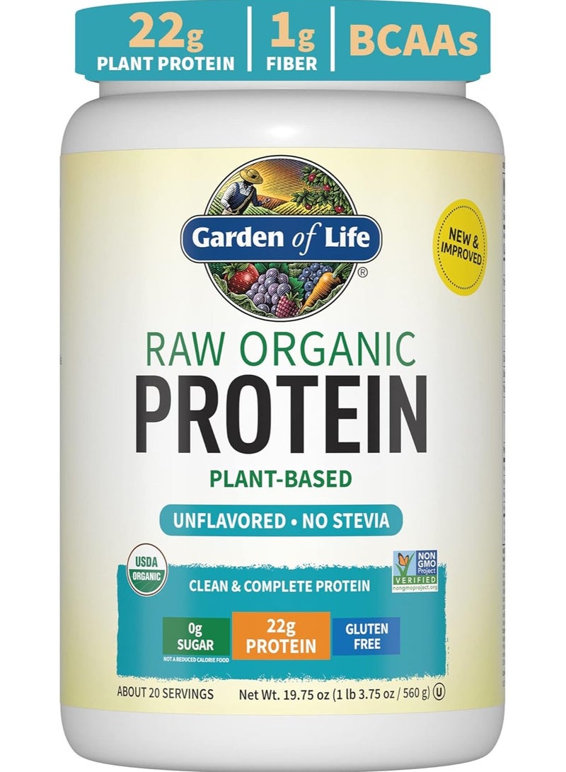 جاردن أوف لايف وجبة عضوية خام من جاردن أوف لايف، مخفوق بديل للوجبات النباتية 22 جرام، بروتين خالٍ من السكر والغلوتين، بدون نكهة 1 رطل - Image 1