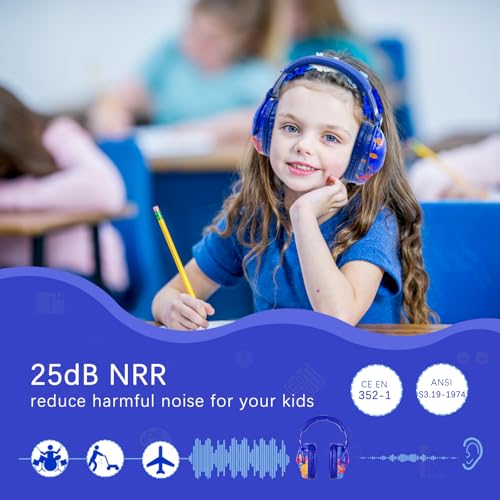 ZOHAN EM030 Kids Ear Protection, Noise Cancelling Headphones Ear Muffs for Autism Sensory, Safety Noise Reduction Hearing Protection for Monster Truck/Concerts/Fireworks/Air Shows - Image 2