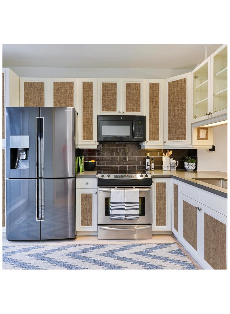 آنا ورق حائط من الكتان ذاتي اللصق ومضاد للرطوبة للمنازل والفنادق، مقاوم للماء. - Image 4