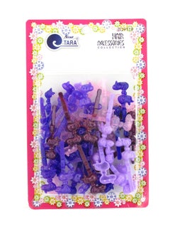 TARA Tara Girls Self Hinge Plastic Bow Hair Barrettes 42 Pieces Selection (Mixed Purple)  - Image 1