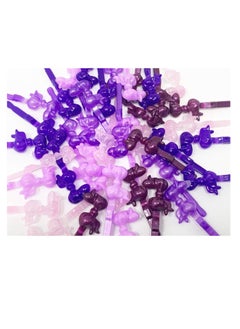 TARA Tara Girls Self Hinge Plastic Bow Hair Barrettes 42 Pieces Selection (Mixed Purple)  - Image 2