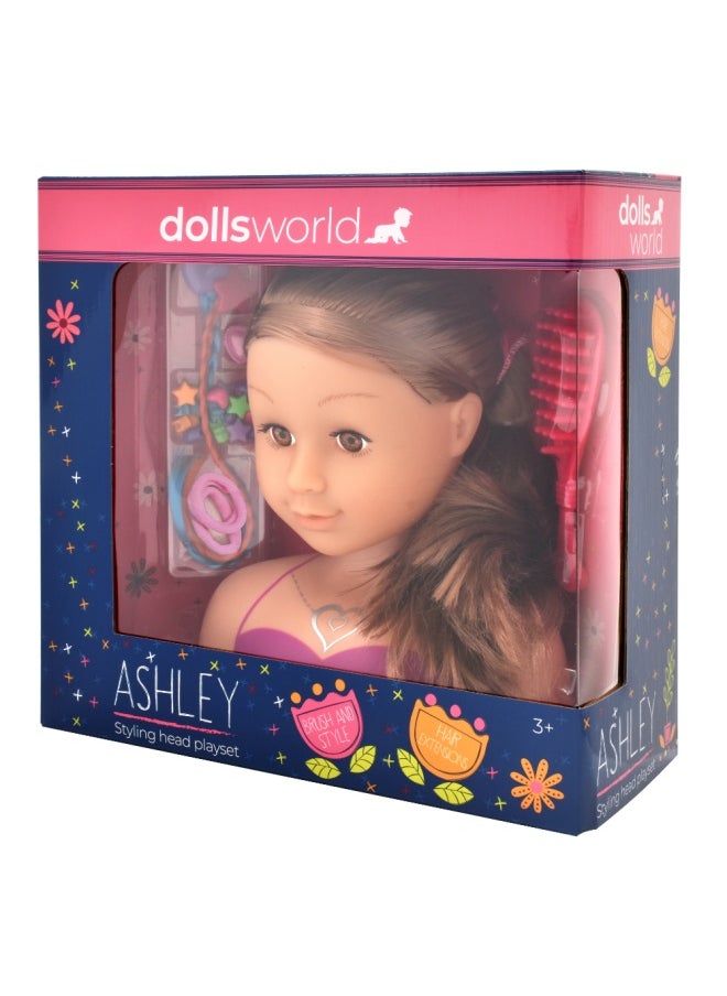 dolls world Styling Head Ashely - Brunette from Peterkin gift for kids of Age above 3 years  - Image 2