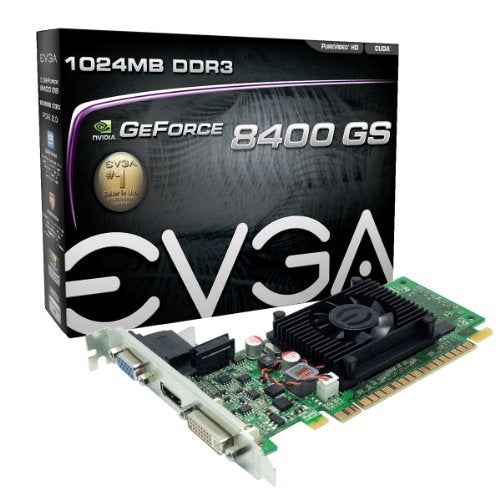 EVGA بطاقة الفيديو EVGA 1GB GeForce 8400 GS DirectX 10 64-Bit DDR3 PCI Express 2.0 x16 جاهزة لـ HDCP نموذج 01G-P3-1302-LR - Image 1