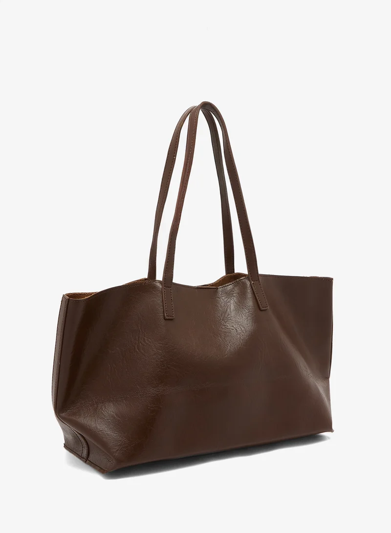 جلاموروس Textured PU Tote Bag