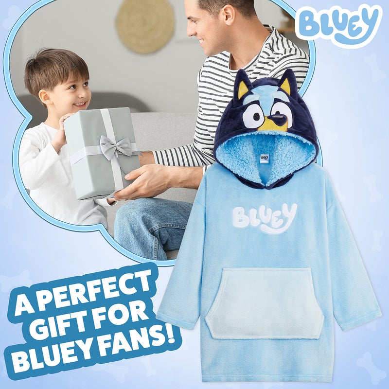 Bluey Hoodie Blanket - Fleece Oversized Hoodies for Kids (Blue  4-6 Years) - Image 3