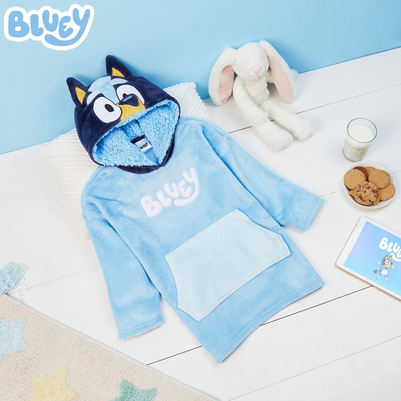 Bluey Hoodie Blanket - Fleece Oversized Hoodies for Kids (Blue  4-6 Years) - Image 2