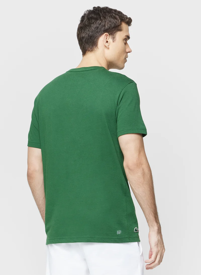 لاكوست Ultra Dry Printed Crew Neck T-Shirt