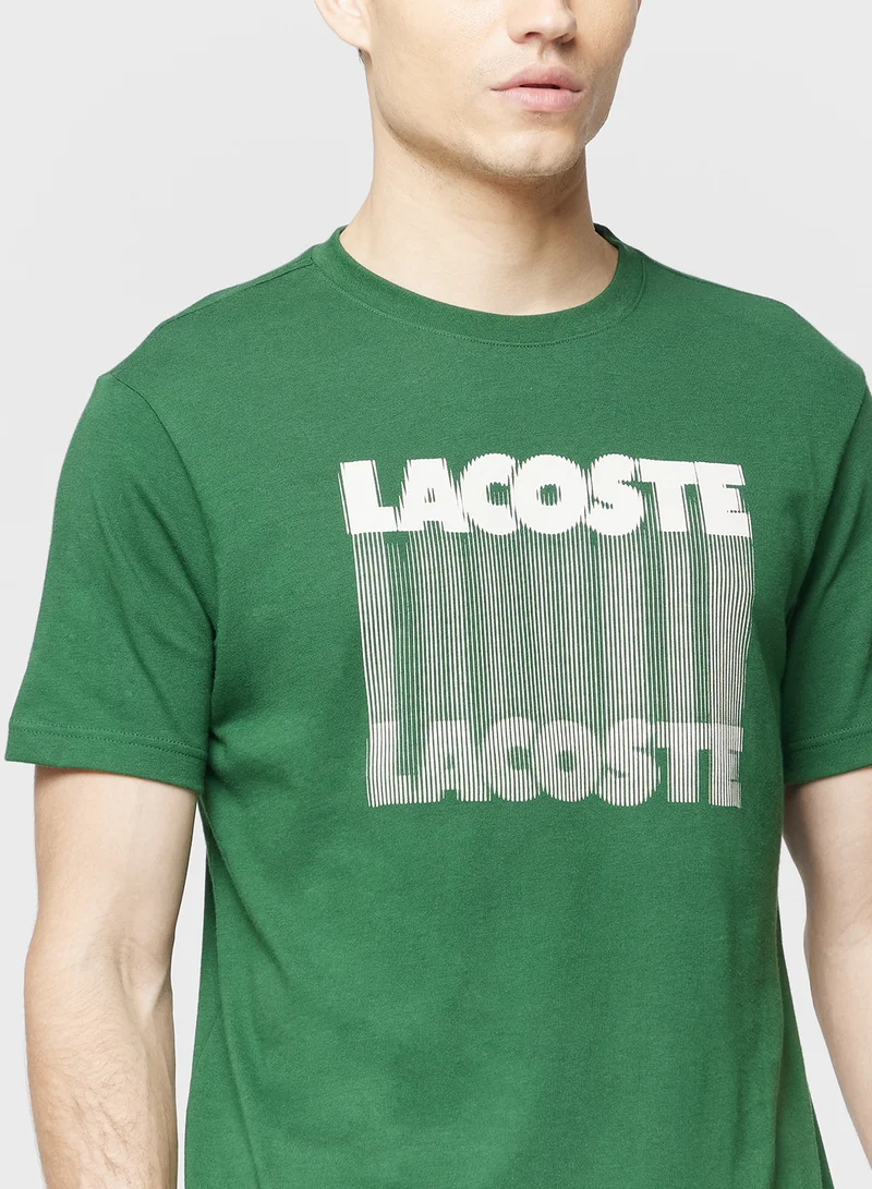 لاكوست Ultra Dry Printed Crew Neck T-Shirt