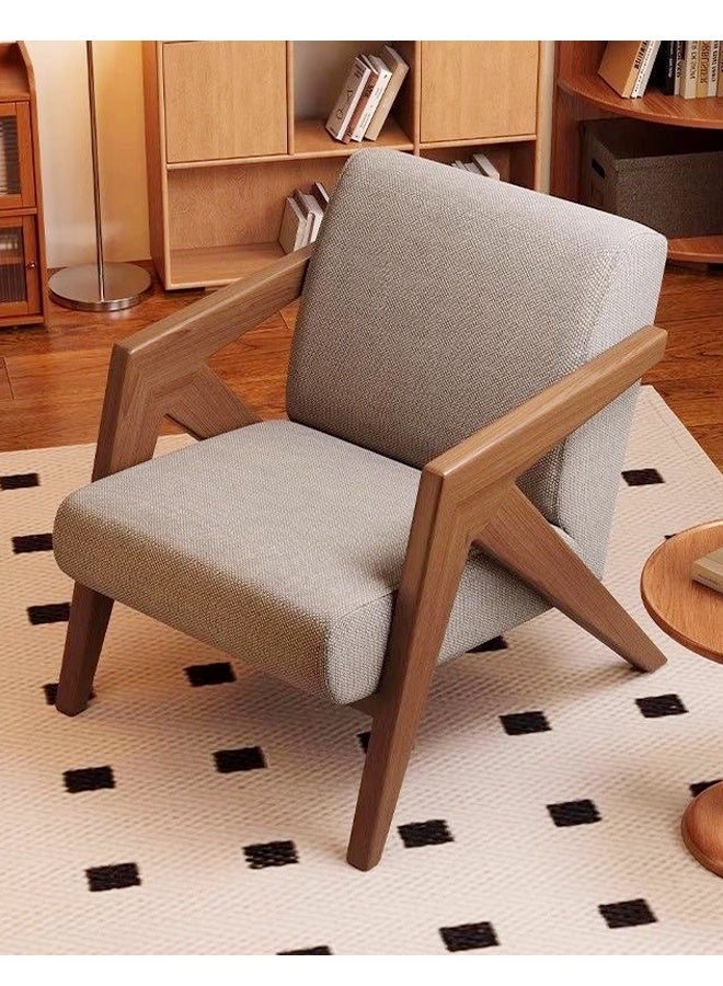 fashionhome Multipurpose Use Mid Century Design Leisure Sofa Chair Durable Solid Wood Recliner Sofa Upholstered Armchair Comfortable Reading Chair Lounge Side Chair for Living Room Bedroom 63x83x77 cm - Image 4