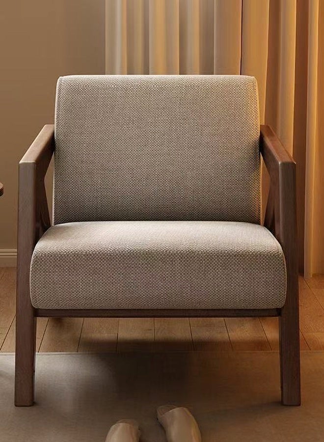 fashionhome Multipurpose Use Mid Century Design Leisure Sofa Chair Durable Solid Wood Recliner Sofa Upholstered Armchair Comfortable Reading Chair Lounge Side Chair for Living Room Bedroom 63x83x77 cm - Image 2