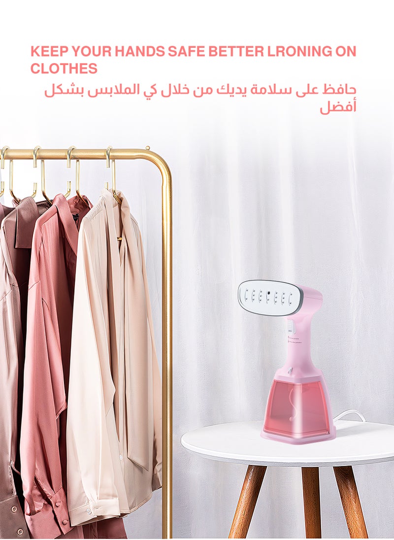 ULHYC 1500W Handheld Steam Iron, Clothes and Fabric Garment Steam Iron, 30S Fast Heating Ironing and Wrinkle Removal, 3 Modes Adjustable, Pink  - Image 2