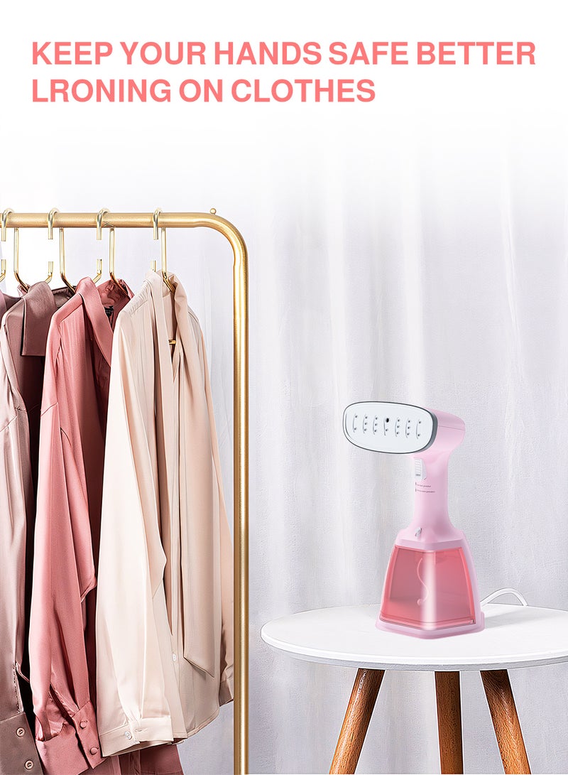 ULHYC 1500W Handheld Steam Iron, Clothes and Fabric Garment Steam Iron, 30S Fast Heating Ironing and Wrinkle Removal, 3 Modes Adjustable, Pink - Image 3