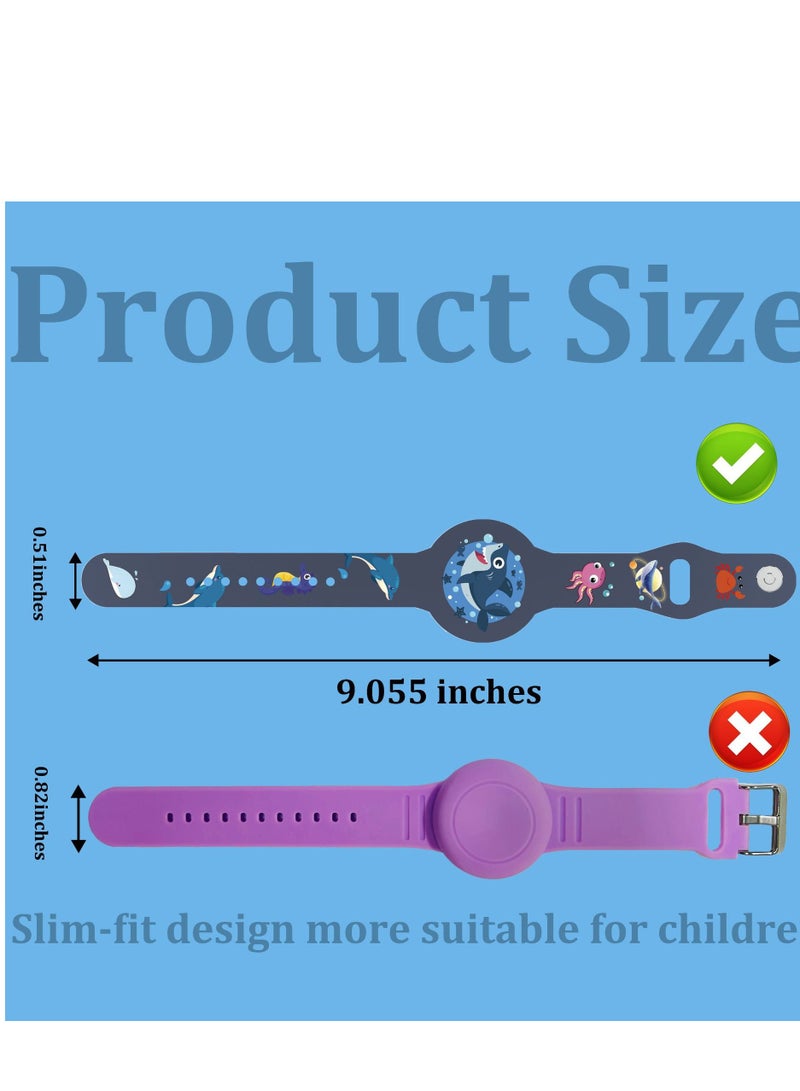 Innoshine Adjustable airtag bracelet for kids silicone carton airtag case Anti-Lost Hidden Airtag Wristband Accessories for Child  - Image 4