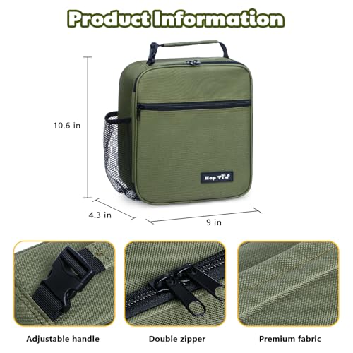 Hap Tim Insulated Lunch Bag Women, Reusable Lunch Box for Women & Men, Adluts Lunchbox for Work, Portable Lunchbag, Army Green（18654-AY） - Image 5