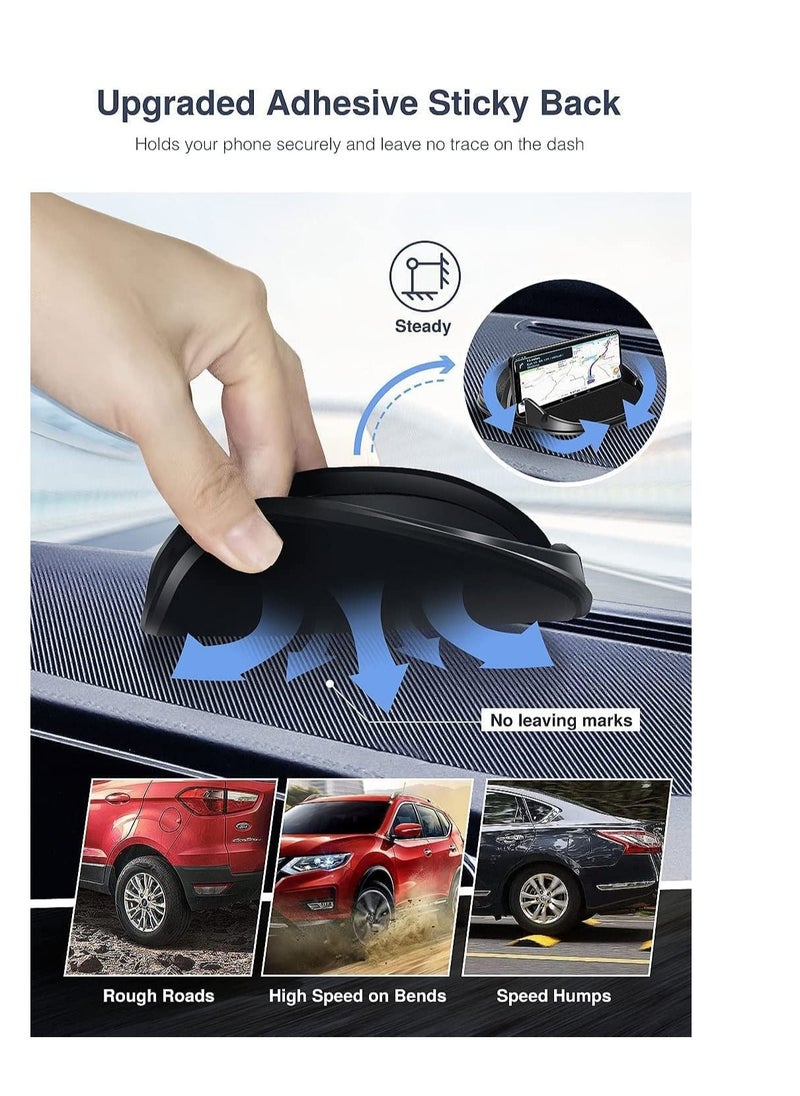 Y&D Car Phone Holder, Dashboard Holder Mount, Slip Free Desk Stand Compatible for iPhone, Samsung, Android Smartphones, GPS Devices, Universal Cell Automobile Cradles, Black  - Image 2