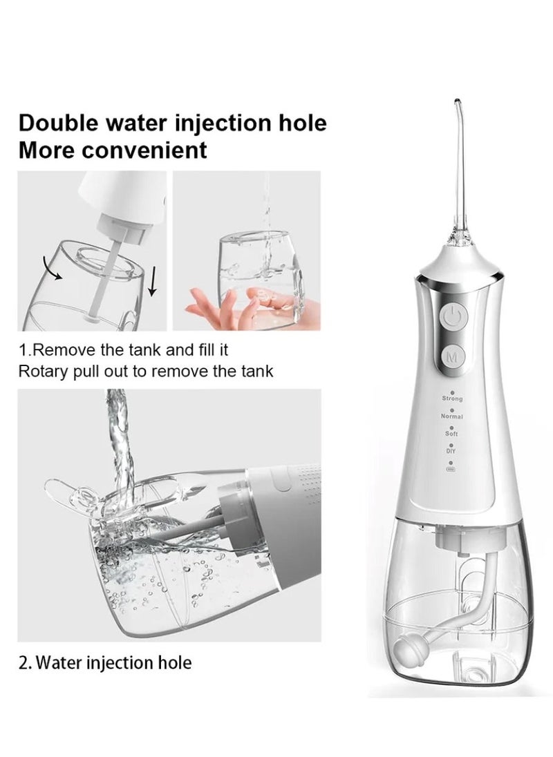 DOSCHER Portable Water Dental Flosser For Teeth Cleaning Dental Oral Irrigator With 4 Modes Scalable 5 Jet Nozzles IPX7 Water Resistance 300ML - Image 5