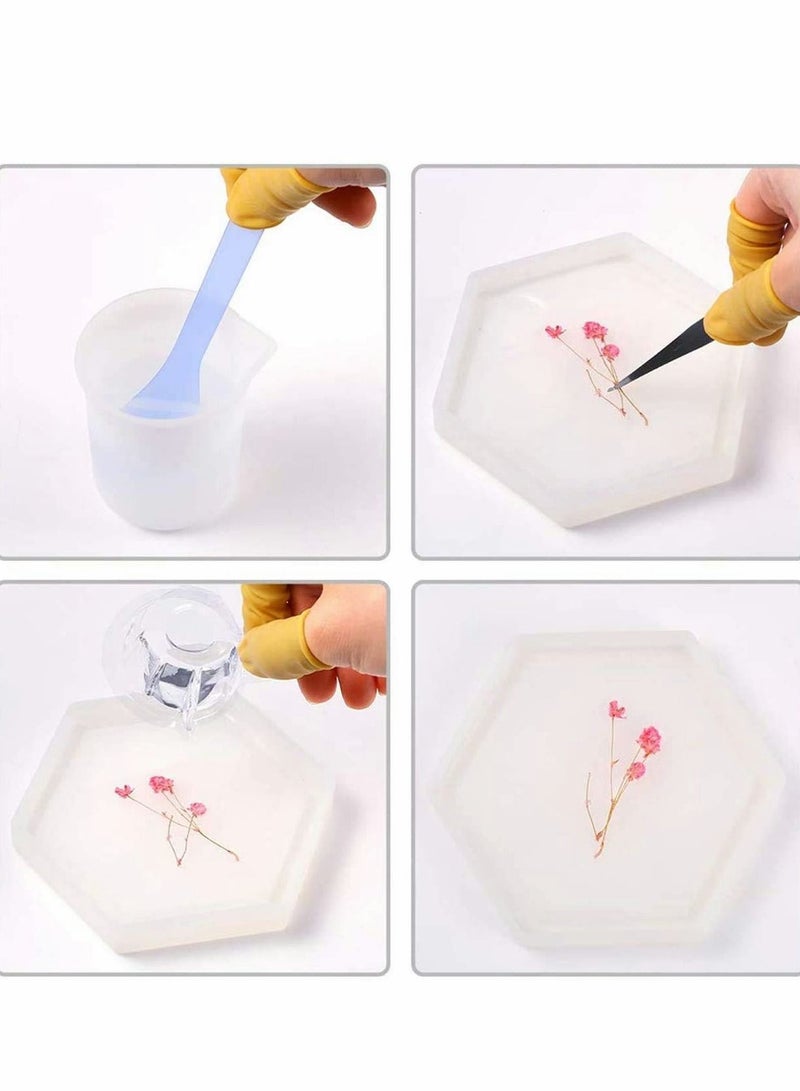 Excefore Resin Mould, Resin Silicone Mould Coaster Condensation Edge Resin Casting Kit Silicone Moulds for Resin DIY Art Supplies Jewelry Making Craft Jewelry Crafting Modeling Mould, 5Pcs - Image 2