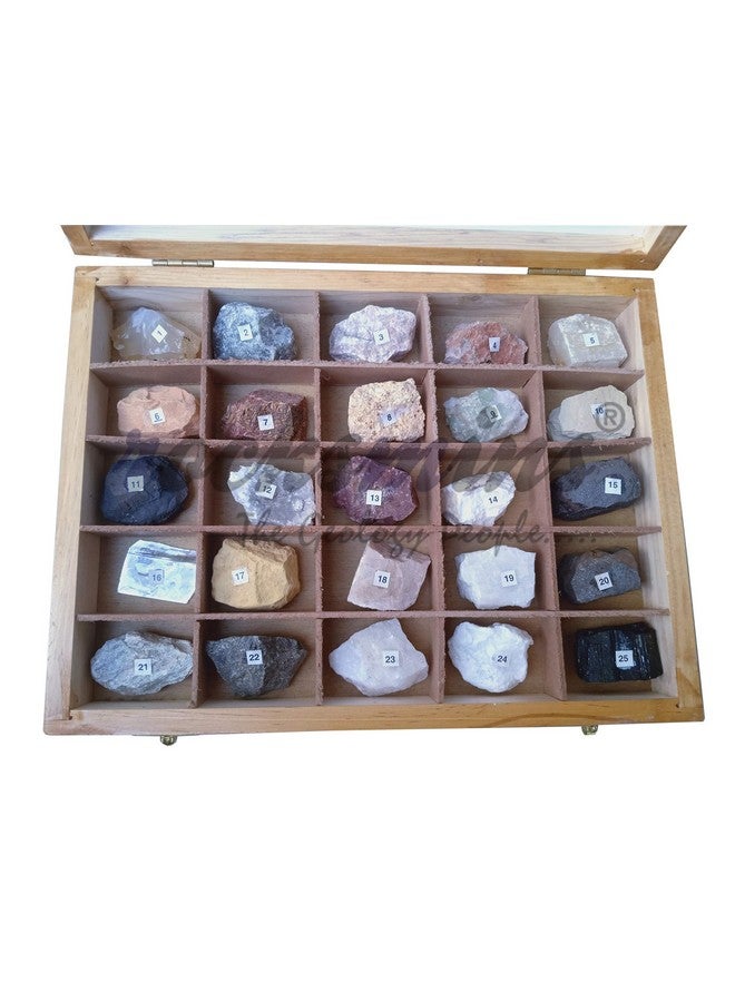 روكسمينز مجموعة Rocksmins من 25 معدنًا في صندوق خشبي MI25WB مجموعة من 25 عينة معدنية كبيرة للطلاب والمدارس والجامعات ومجموعات الجيولوجيا الصخرية للدراسة المثالية وعلوم الأرض والأحجار - Image 4