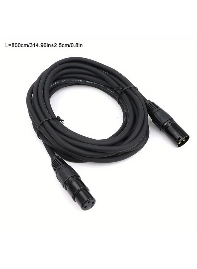 Black 26 2ft XLR Microphone Cable Male to Female Oxygen Free Copper Professional Audio - Image 1