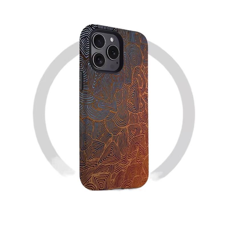 BB غطاء MagSafe بAcrylic لـ iPhone 17 / 17 Air / 17 Pro / 17 Pro Max مع مقاوم للصدمات وحماية من السقوط مع مقاوم للصدمات مع مغناطيس قوي مع نسيج تجريدي باللون Frosted مغناطيسي من الأكر. - Image 1