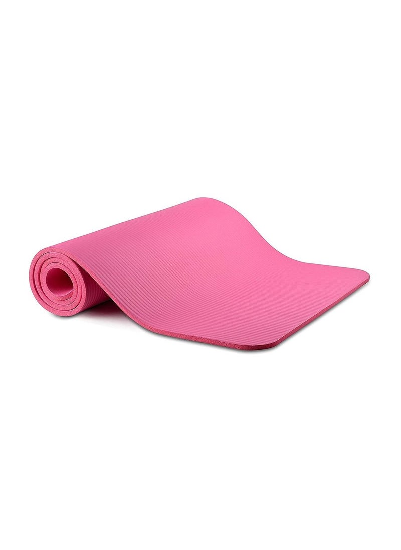 Generic Extra Thick Exercise Yoga Mat with Carrying Strap 10mm Pink  - Image 2