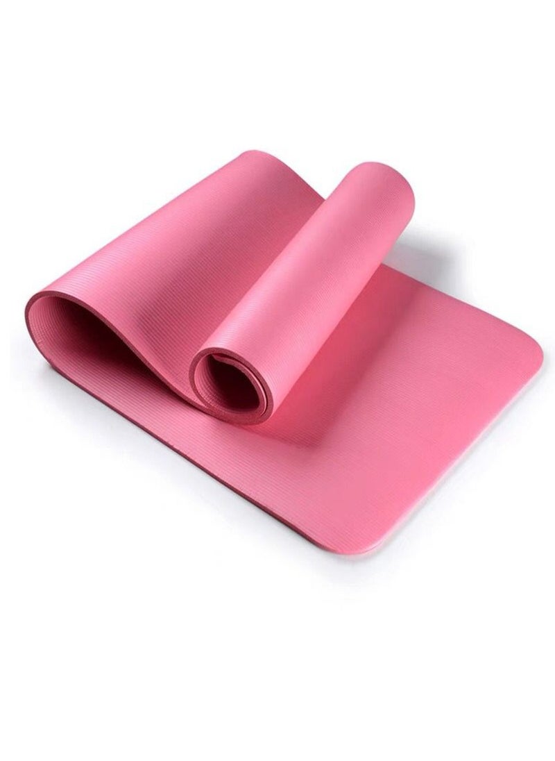 Generic Extra Thick Exercise Yoga Mat with Carrying Strap 10mm Pink  - Image 3