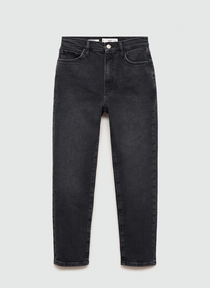 MANGO Claudia Waxed Slim Fit Cropped Jeans  - Image 4