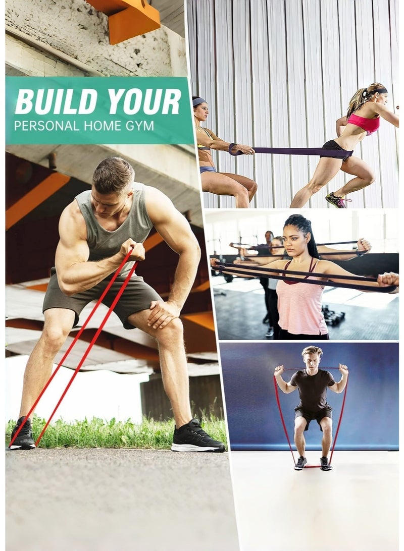 متجر الفرح مجموعة من 4 قطع من أشرطة المقاومة، أشرطة مساعدة للسحب للتمرين والتدريب والعلاج الطبيعي للرجال والنساء - Image 3