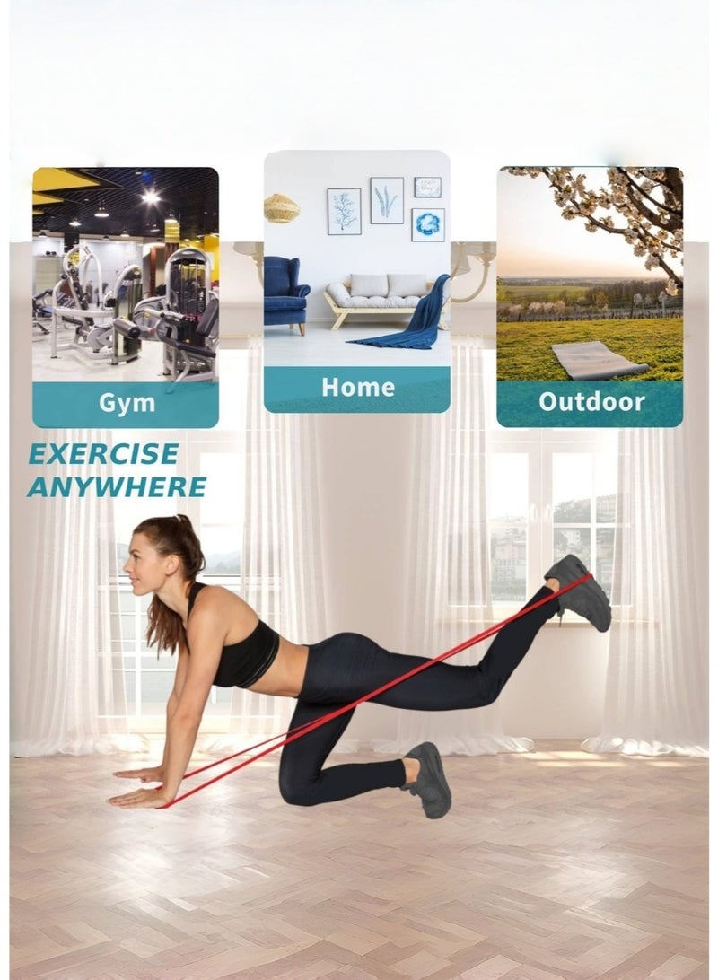 متجر الفرح مجموعة من 4 قطع من أشرطة المقاومة، أشرطة مساعدة للسحب للتمرين والتدريب والعلاج الطبيعي للرجال والنساء - Image 4