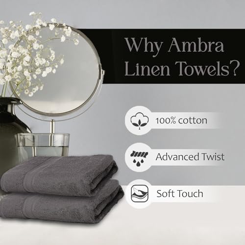 Ambra Linens 500 GSM Highly Absorbent Towels Set, 100% Cotton, Soft and Plush, All Seasons Use, Large, Everyday Use, Durable (2 Pieces of Bath Towel, Solid Grey) - Image 5