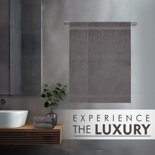 Ambra Linens 500 GSM Highly Absorbent Towels Set, 100% Cotton, Soft and Plush, All Seasons Use, Large, Everyday Use, Durable (2 Pieces of Bath Towel, Solid Grey) - Image 3
