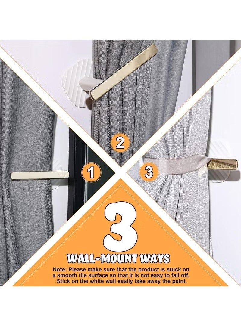 2 Pcs Self-Adhesive Curtain Tiebacks, L-Shaped Holders for Home Office Decorative Curtain Decor  - Image 3