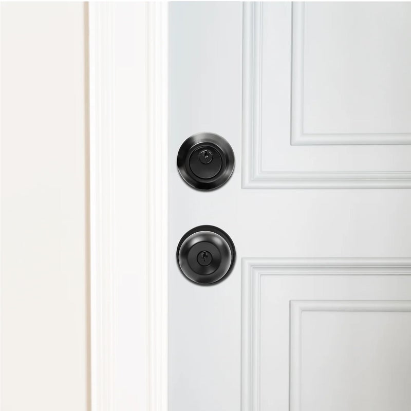Cielsa Dawn Exterior Door Lock Set With Deadbolt  Single Cylinder Deadbolt Lock And Door Knob Set  Keyed Alike Door Locks For Front Door Matte Black Door Knob And Deadbolt Set(2Pack Set) - Image 2