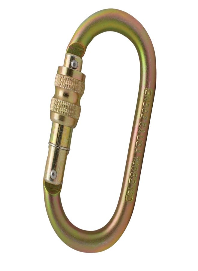 White Tech Heavy-Duty Climbing Carabiner 23KN Screw Locking Karabiner Snap Hook Clip with Quick Lock Mechanism | Ideal for Rock Climbing, Hiking, & Outdoor Activities Rappelling, D Shaped (Pack of 1) - Image 1