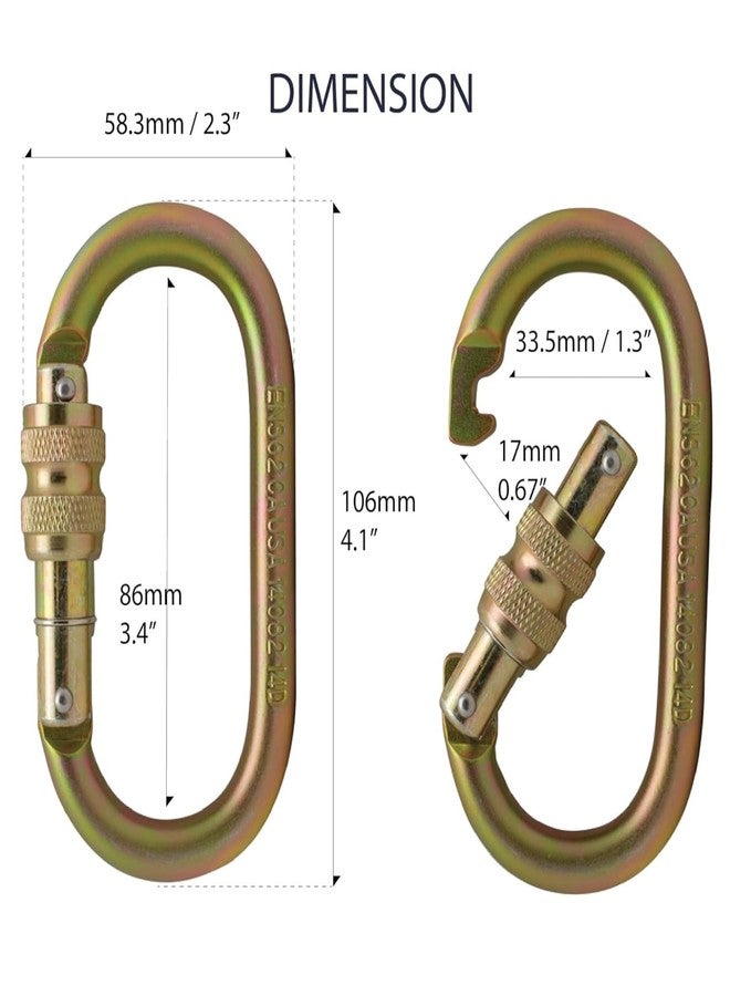 White Tech Heavy-Duty Climbing Carabiner 23KN Screw Locking Karabiner Snap Hook Clip with Quick Lock Mechanism | Ideal for Rock Climbing, Hiking, & Outdoor Activities Rappelling, D Shaped (Pack of 1) - Image 3