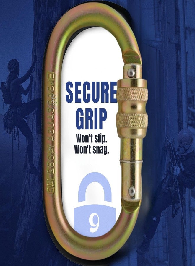 White Tech Heavy-Duty Climbing Carabiner 23KN Screw Locking Karabiner Snap Hook Clip with Quick Lock Mechanism | Ideal for Rock Climbing, Hiking, & Outdoor Activities Rappelling, D Shaped (Pack of 1) - Image 5